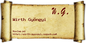 Wirth Gyöngyi névjegykártya